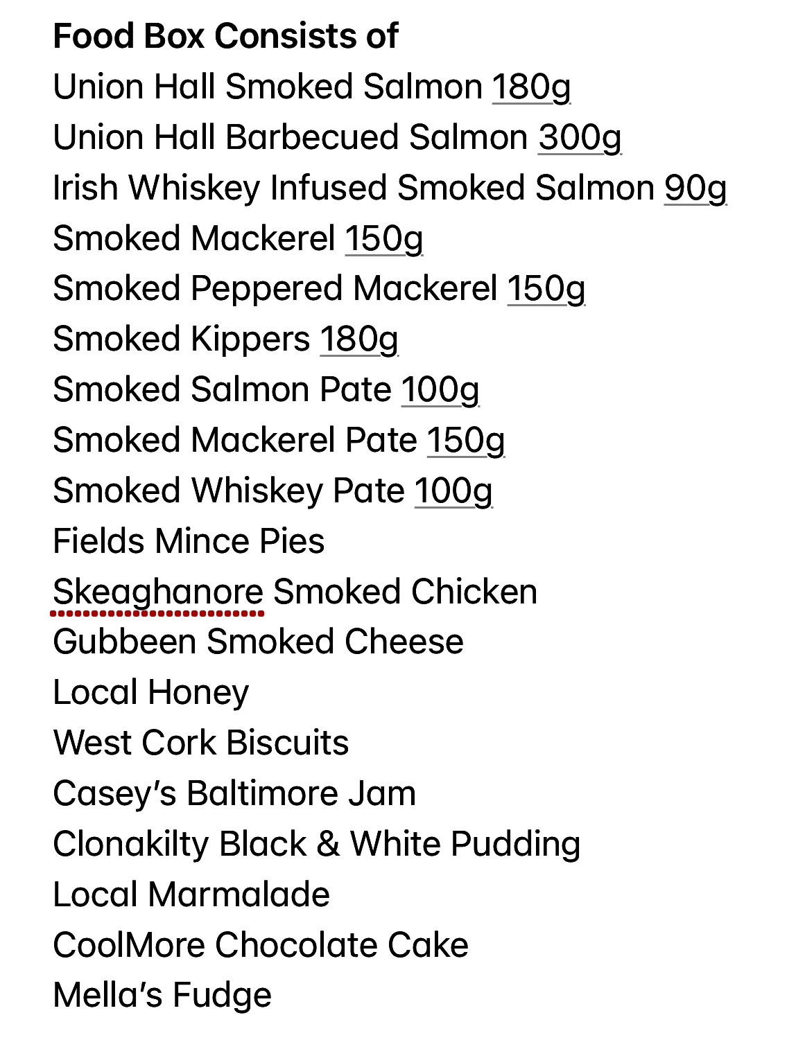 West Cork Food Box €100
